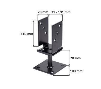 249946 gah Alberts Pfostenträger 71-131 70 mm schwarz_techn.jpg
